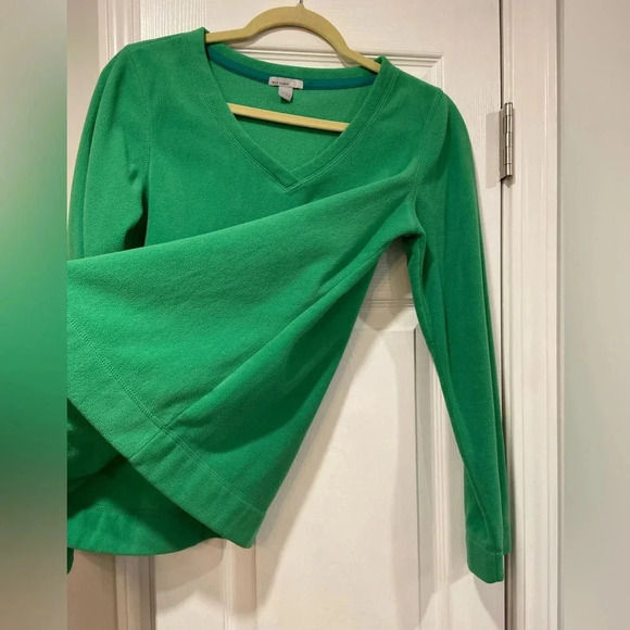 Old Navy Green V Neck Soft Fleece Long Sleeve Pullover Top Size S - Picture 3 of 10